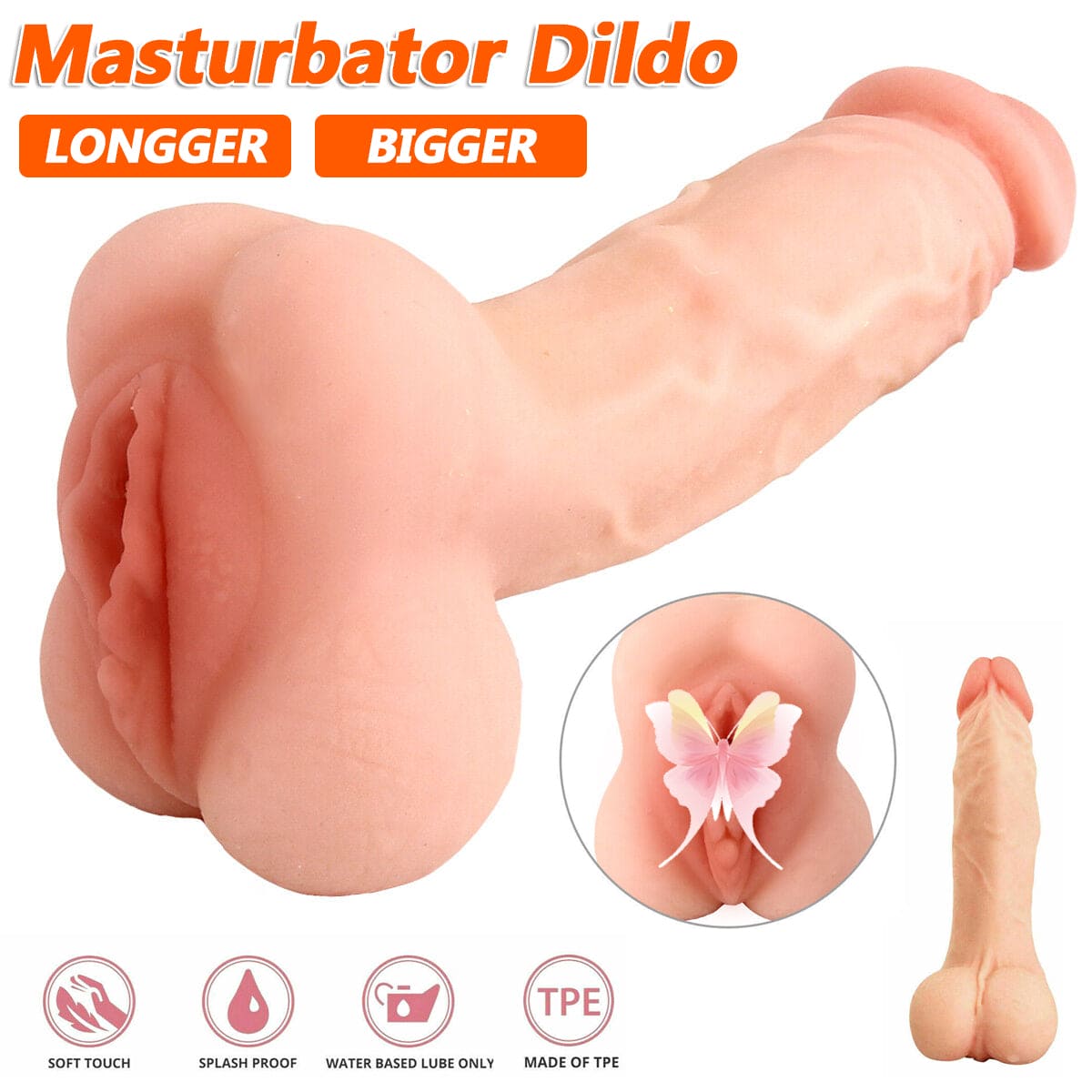 Cock Male Masturbator Dildo Penis Pussy Pocket Sex Toys for Couple Men Women - secretera