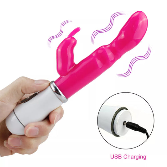Vibrating Rampant Rabbit Bullet Dildo Anal Plug Vibrator Masturbator Sex Toys - secretera