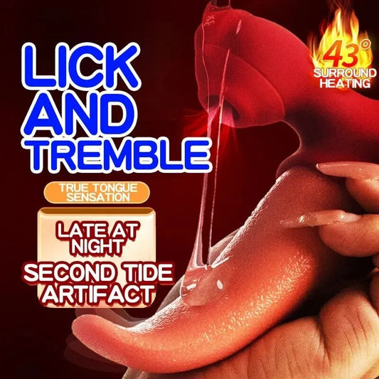 Rechargeable Tongue Clit Licking Vibrator G-Spot Massage Dildo for Women Sex Toys - secretera