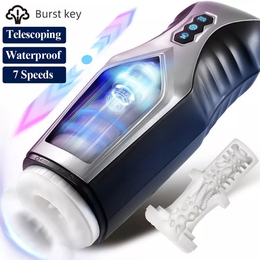 Male Automatic Masturbaters Cup Realistic Thrusting Electric Blowjob Sex Toys - secretera