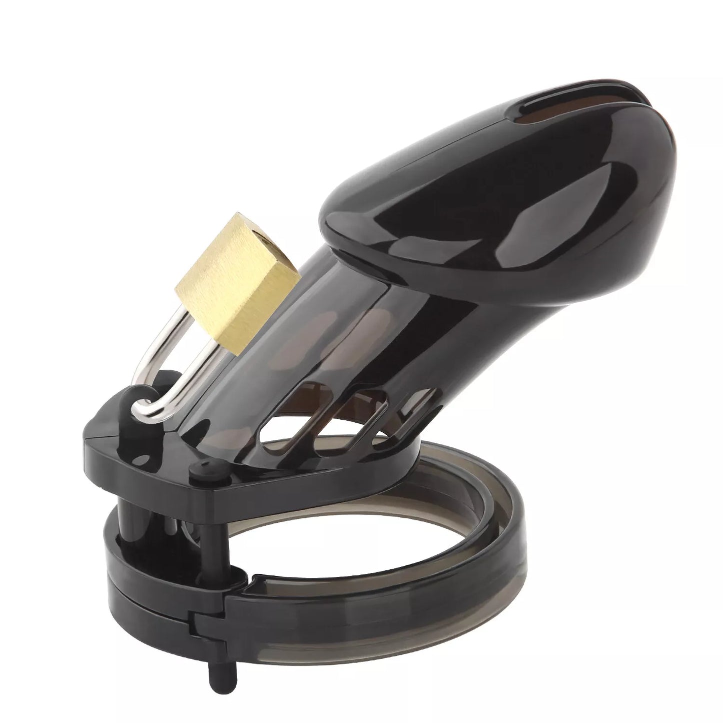 Plastic Penis Cage Male Chastity Hollow Cock Belt Device Padlock with 5 Rings UK