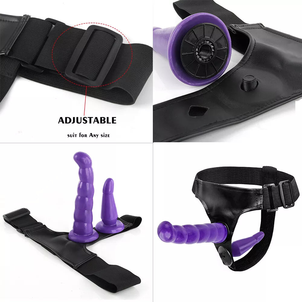 Double Dildo Penis Strap-on Dong Dick Sex Pegging Toys NO Vibrator UK(复制) - secretera