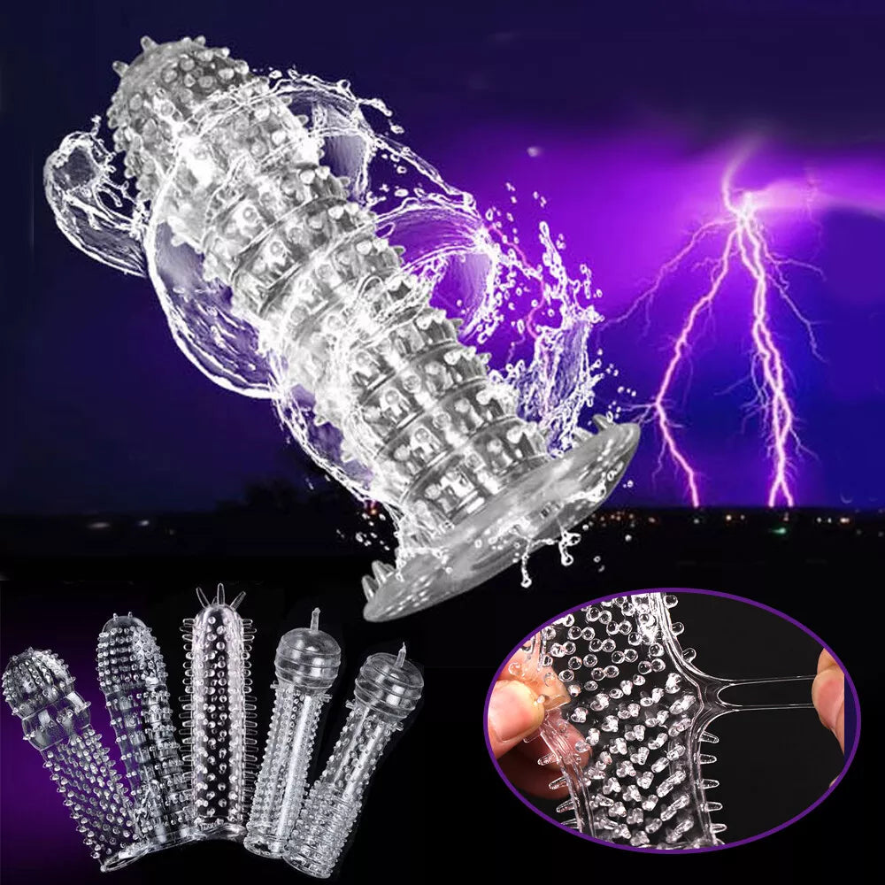 5PCS/Set Men Penis Sleeves Sex Toys Cock Ring Aid Delay Extender Stimulate