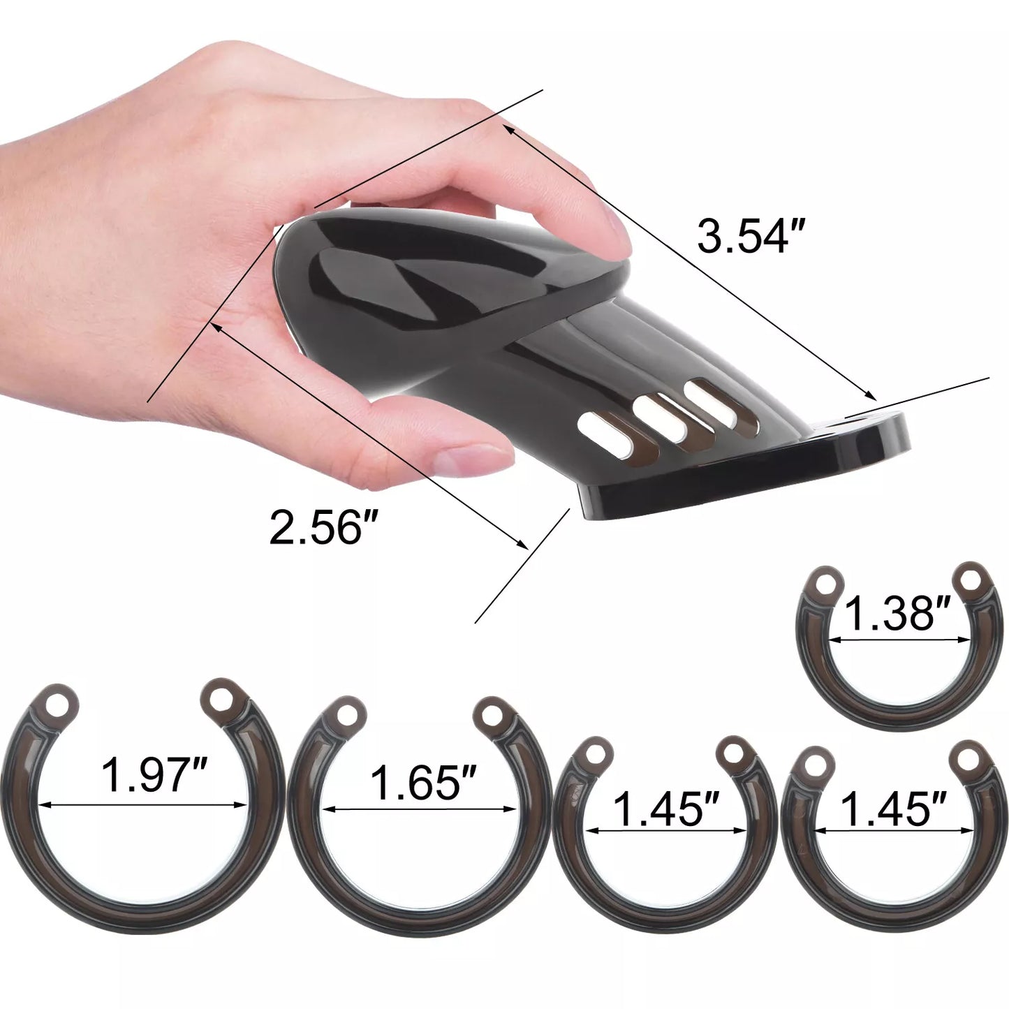 Plastic Penis Cage Male Chastity Hollow Cock Belt Device Padlock with 5 Rings UK