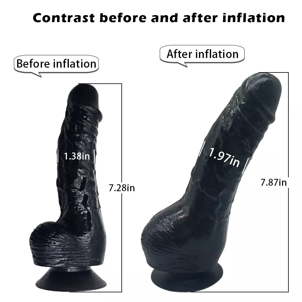 Realistic Inflatable Erotic Dildo Pump Up Expanding Big Cock Blow Up