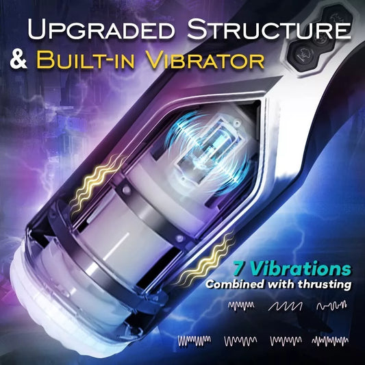 Male Masturbater Automatic HandsFree Vibrating Cup Thrusting Stroker Men Sex Toy - secretera