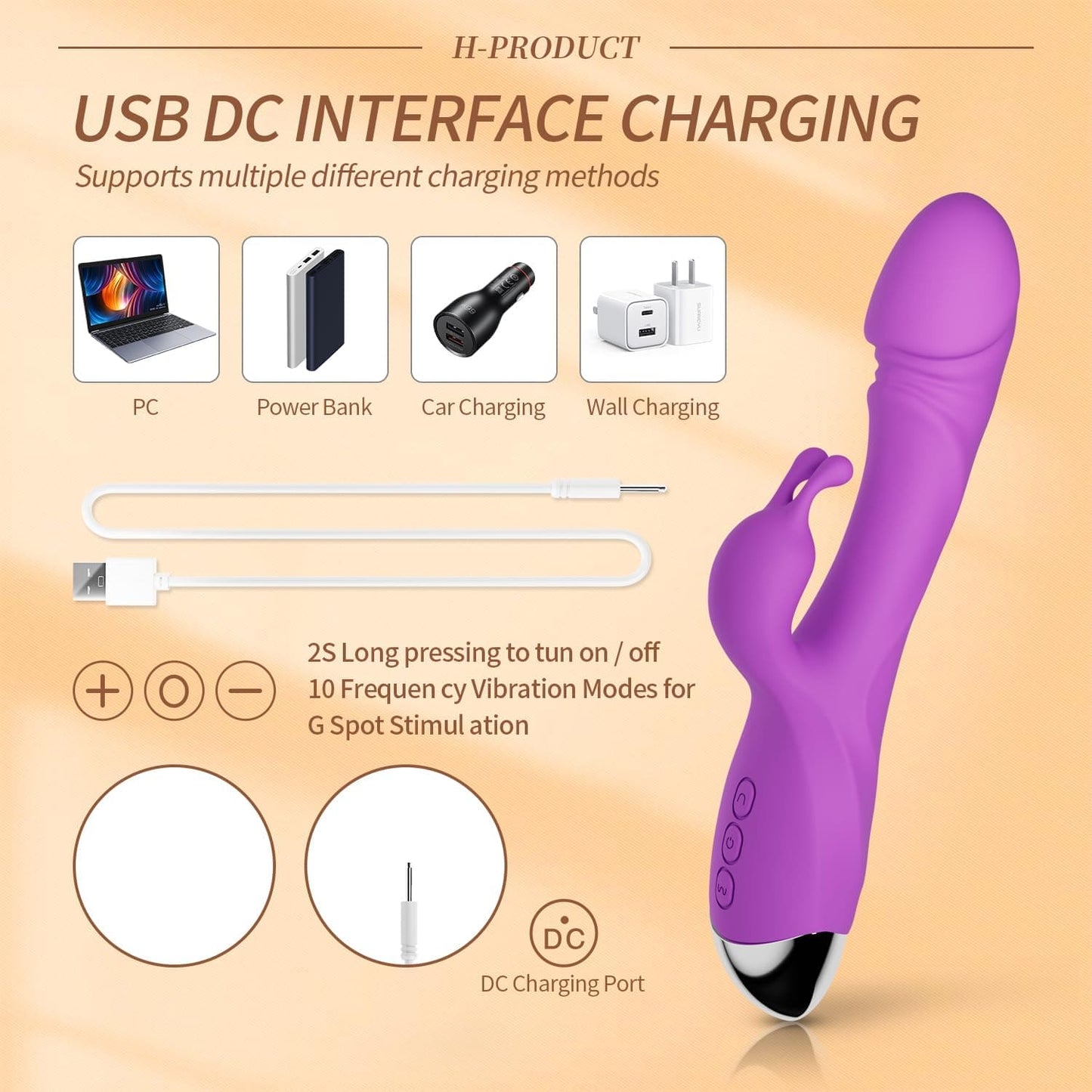 Female Sex Toy Rabbit Vibrator for Women Dildo G-Spot Massager Rechargeable UK - secretera
