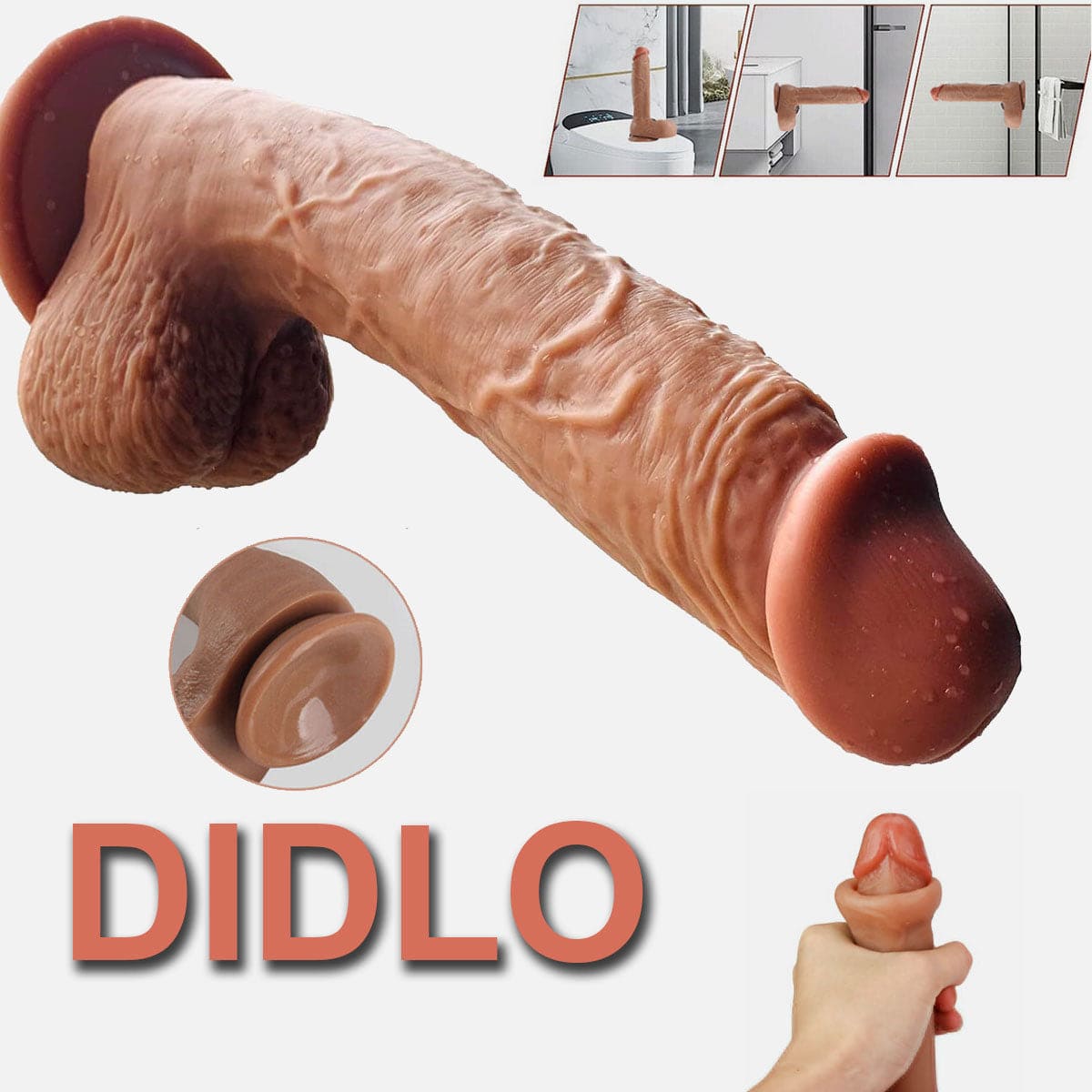 Dildo Dong Realistic Big Penis Cock Balls Virginal Anal Suction Cup Soft Sex Toy - secretera
