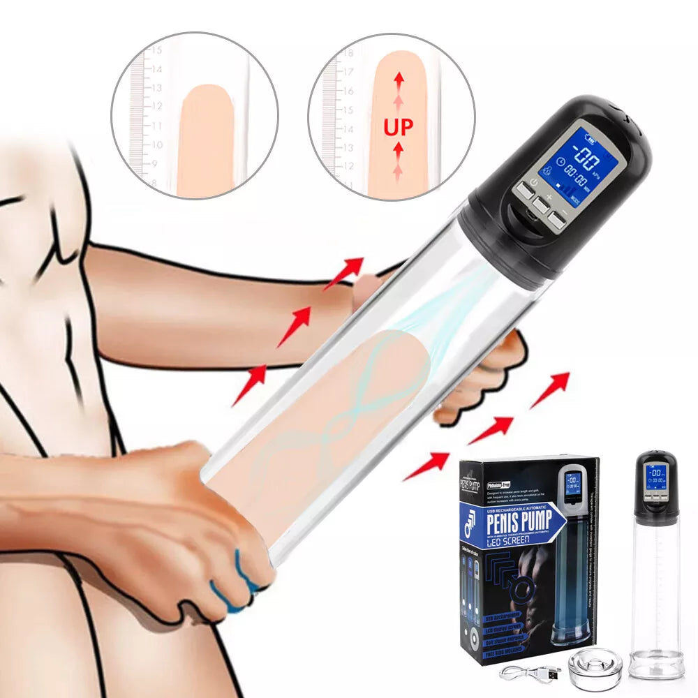 Automatic Suction Electric Vacuum Penis Pump Enlarger Power Up Cock Extender UK