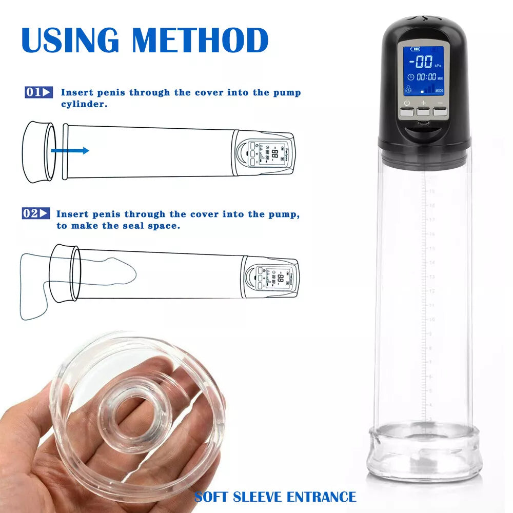 Automatic Suction Electric Vacuum Penis Pump Enlarger Power Up Cock Extender UK