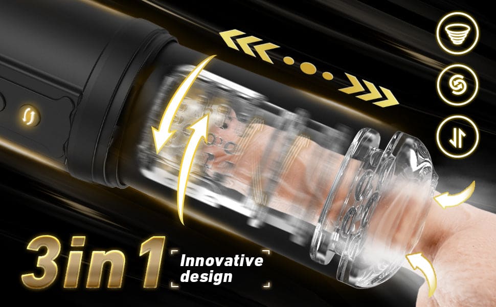Automatic Masturbator Thrusting Sucking Vibrating Rotating Men Stroker Sex Toys - secretera