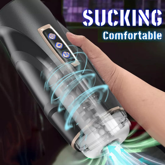 Male Masturbaters Automatic HandsFree Sucking Cup Thrusting Stroker Men Sex Toy - secretera