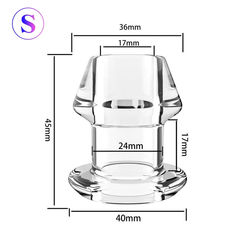 Transparent Hollow Back Speculum Expander Dilator Enema Plug Men Women
