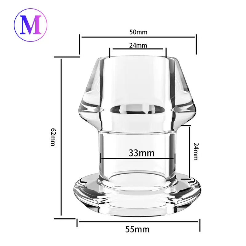 Transparent Hollow Back Speculum Expander Dilator Enema Plug Men Women