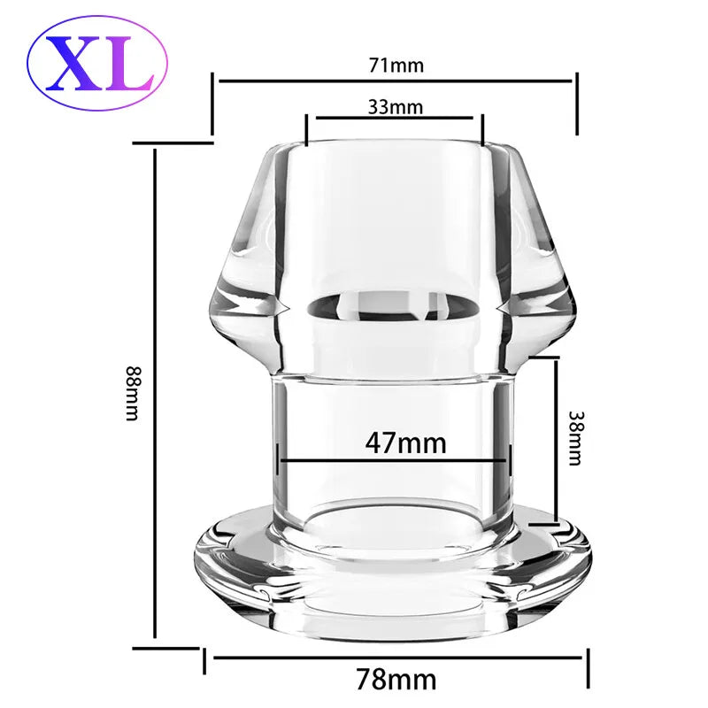 Transparent Hollow Back Speculum Expander Dilator Enema Plug Men Women