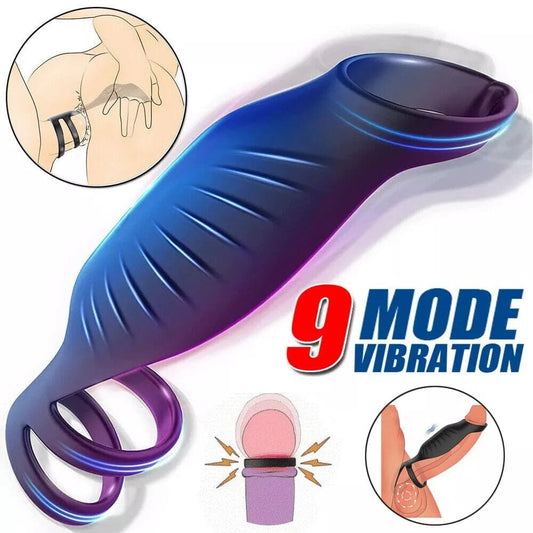 Male Penis Rings Sleeve Cock Ring Ribbed Sex Toys for Men Delay Ejaculation UK - secretera