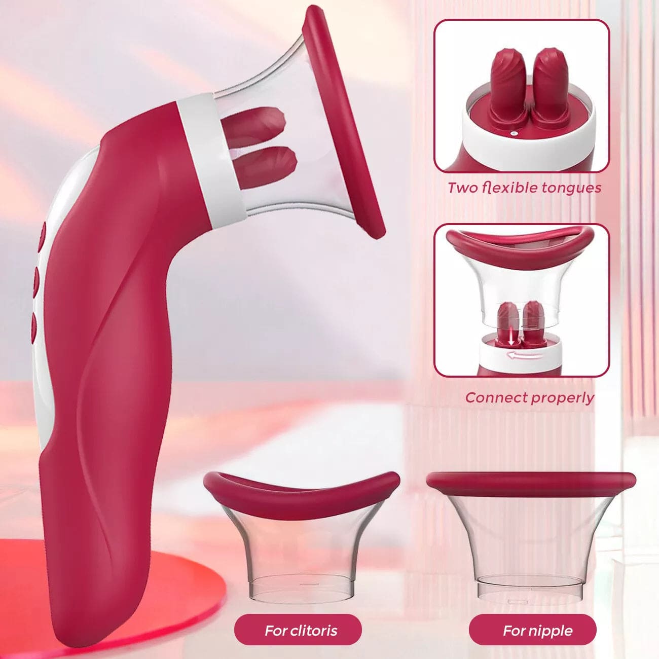 Clitoral Stimulator Sucking Licking G Spot Vibrator 3 in 1 Sex Toys For Women - secretera
