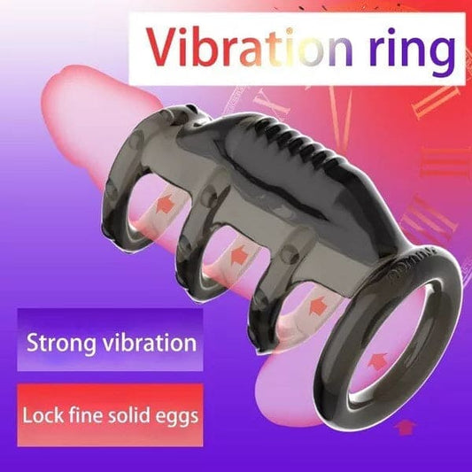 Men Penis Sleeve Sex Toy Vibrator Cock Ring For Couples Aid Extender Reusable - secretera