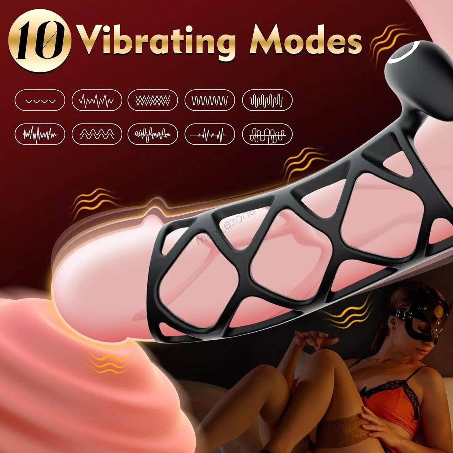 Vibrating Cock Ring Couples Sex Toys Multi Point Stimulation Delay Ejaculation - secretera
