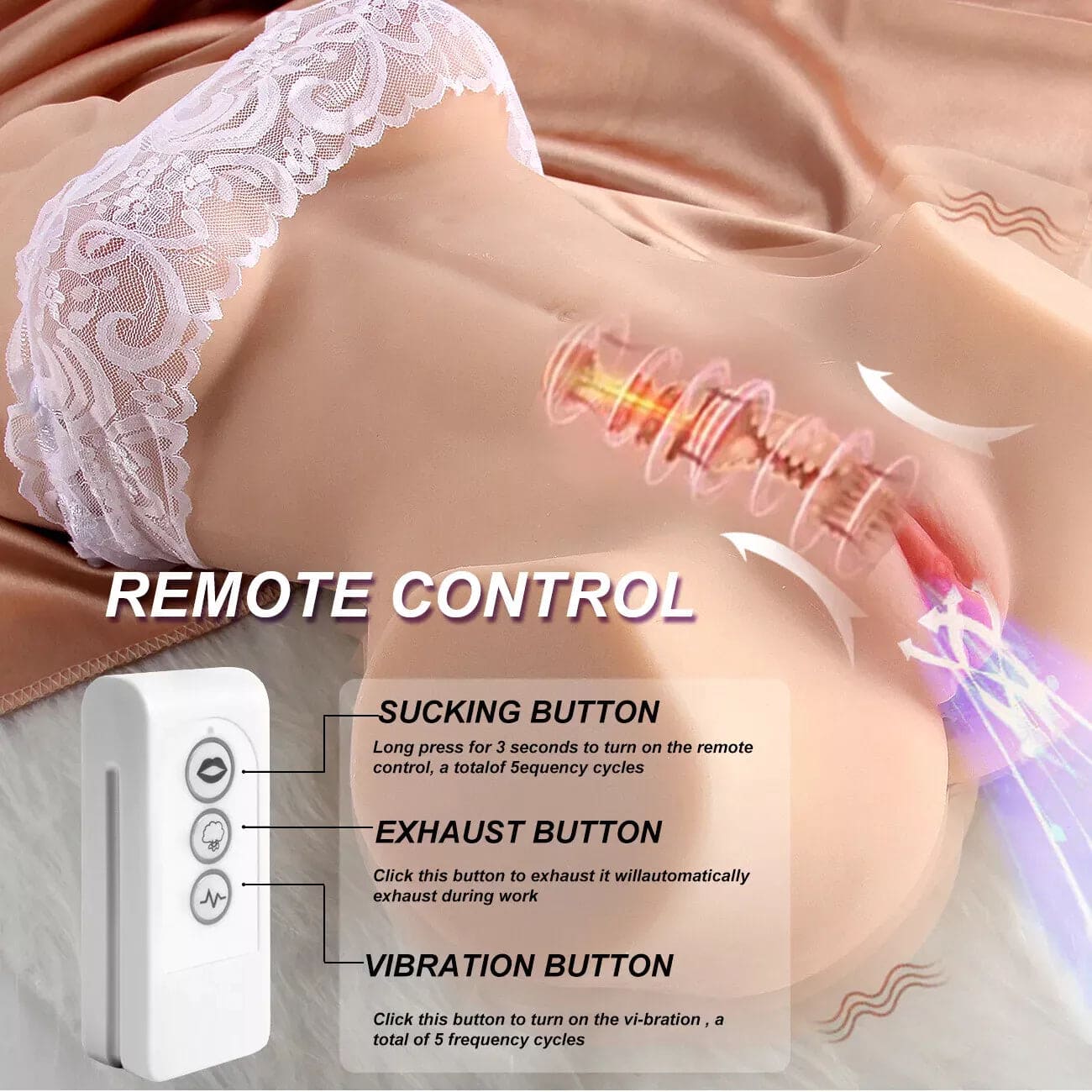 Automatic Sucking Vibrating Sex Doll TPR Full Body Life Size for Men Male - secretera