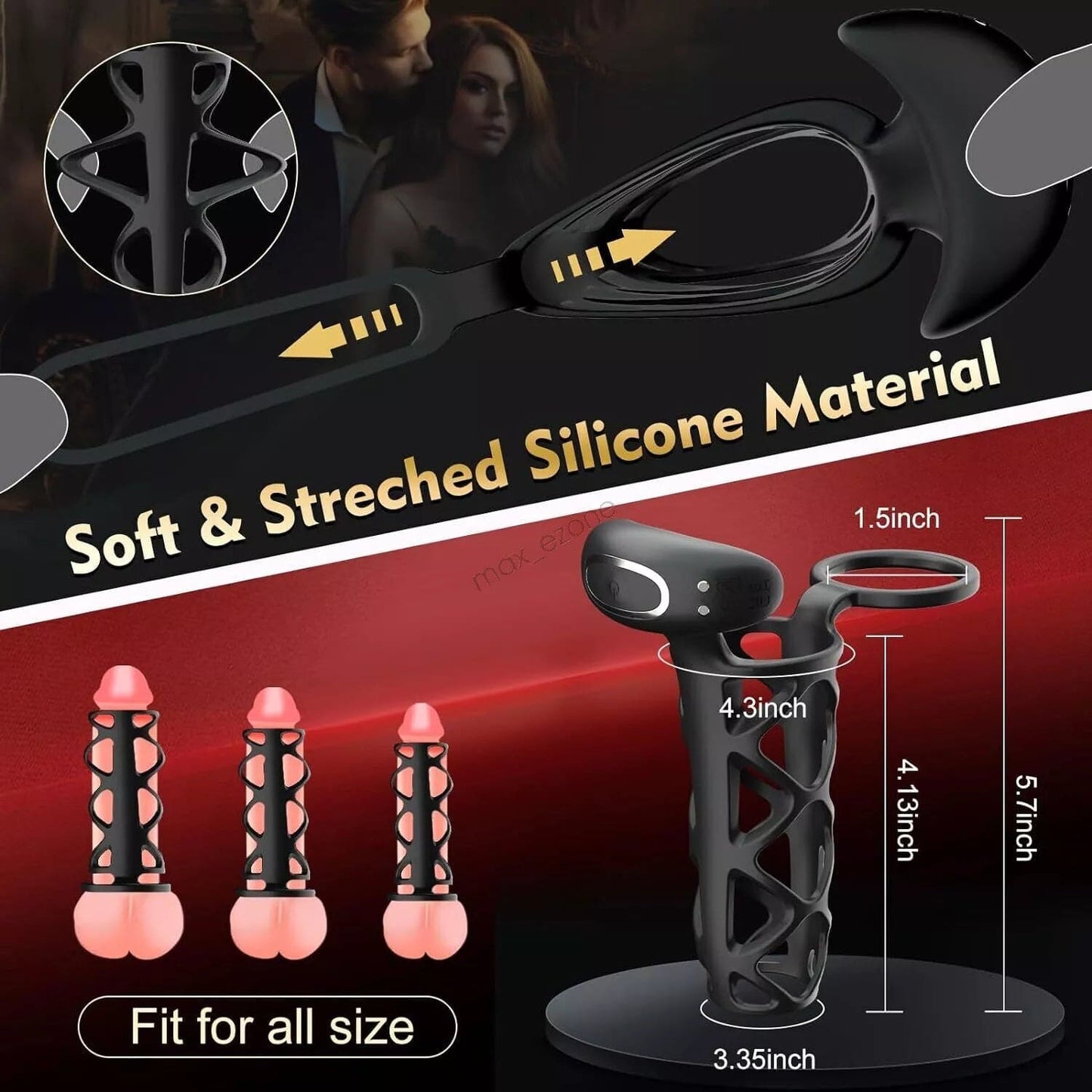Vibrating Cock Ring Couples Sex Toys Multi Point Stimulation Delay Ejaculation - secretera