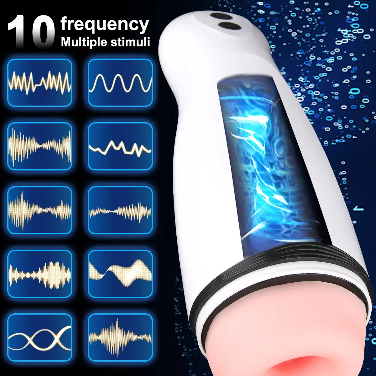 AUTOMATIC 24 Vibrating Male Men Masturbator Pussy Vagina Stroker Sucking Sex Toy - secretera