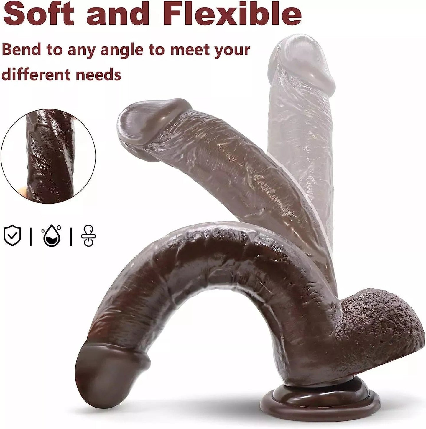 10" Realistic Huge Dildo Suction Cup Big Penis Cock Dong Anal for Women Sex Toys - secretera