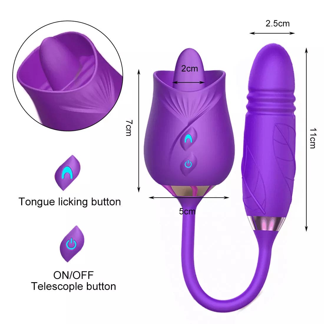 Clit Sucking Licking Vibrator G-spot Massage Dildo Bullet Sex Toy for Women - secretera