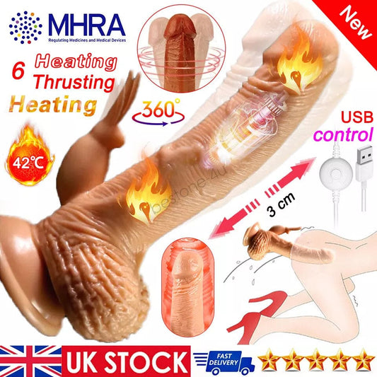 Realistic Thrusting Heating Dildo Vibrator G-Spot Massager Sex Toys for Women - secretera