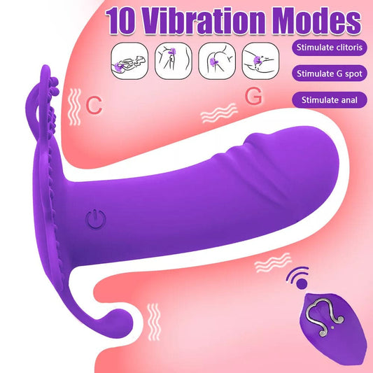 Remote Wearable Panties Dildo Vibrator G-Spot Massager Sex Toys for Women Female - secretera