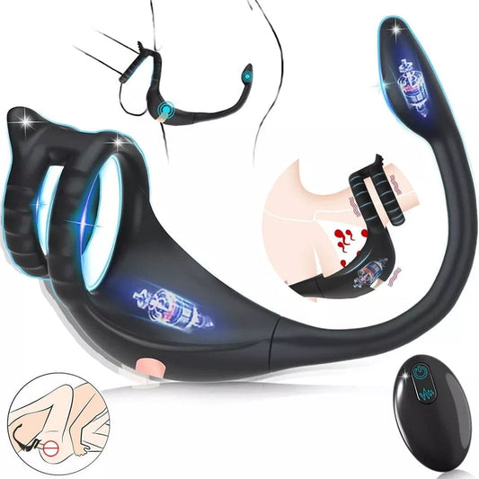 Male Butt Plug Anal Vibrator Prostate Massager Cock Ring Remote Sex Toys For Men - secretera