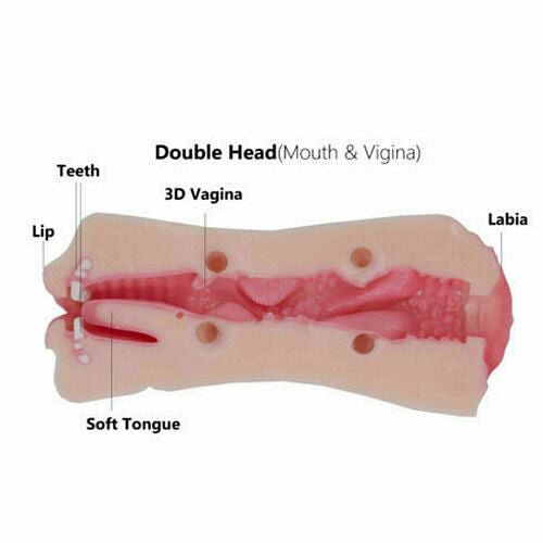 Male Double Ended Masturbation Cup Mouth Pussy Blow Job Sex Toys - yourlovelychoices