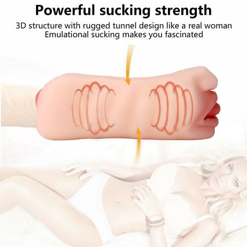 Soft Vagina Pussy Masturbator Cup Man Sex Toy - Two Hole - Pussy and Mouth with Nose - yourlovelychoices