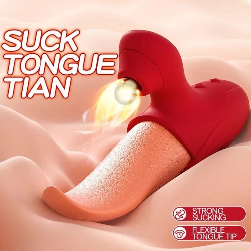 Rechargeable Tongue Clit Licking Vibrator G-Spot Massage Dildo for Women Sex Toys - secretera