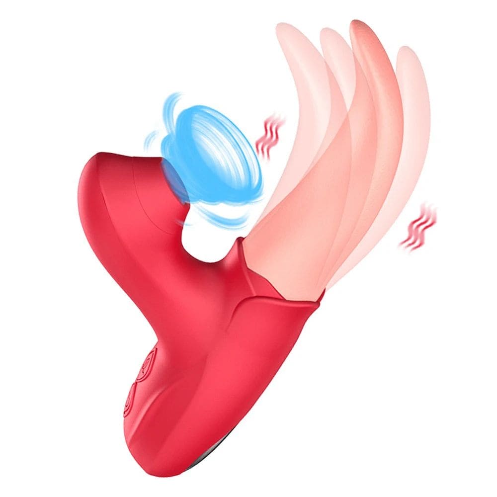 Rechargeable Tongue Clit Licking Vibrator G-Spot Massage Dildo for Women Sex Toys - secretera