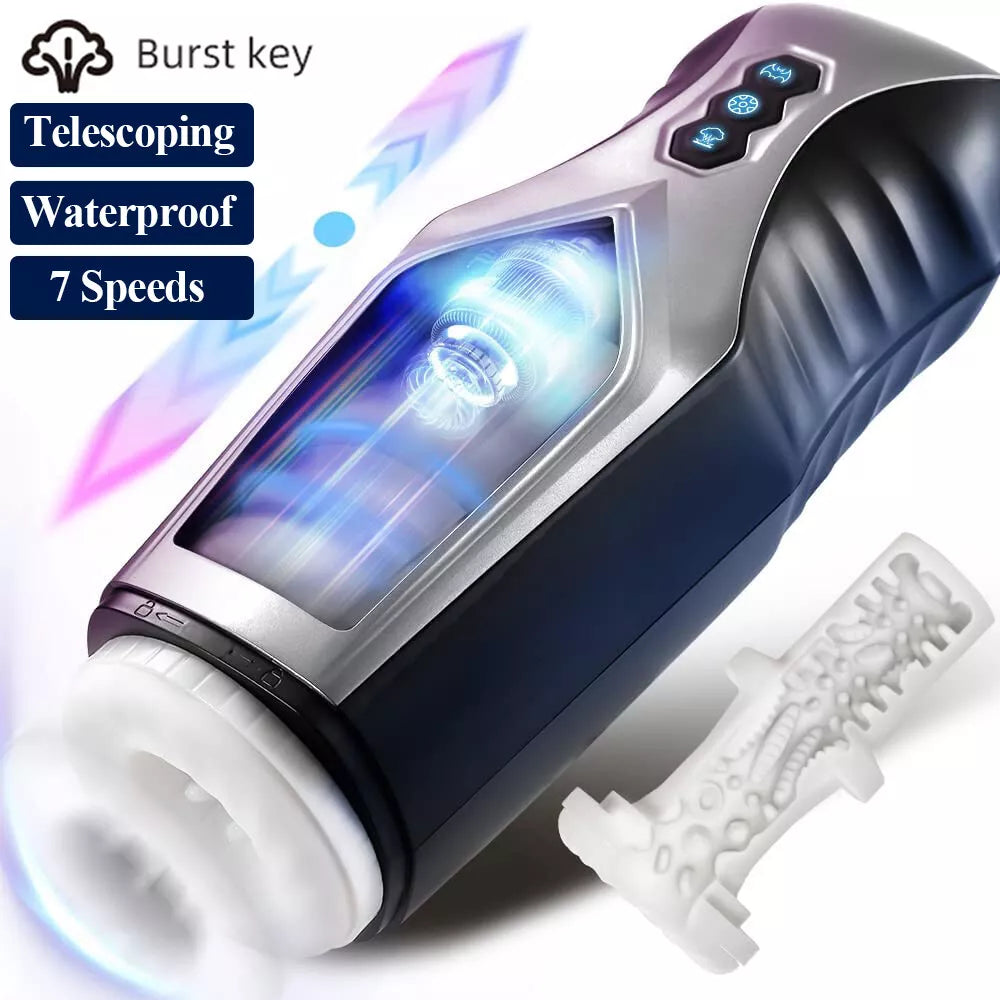 Male Automatic Masturbaters Cup Realistic Thrusting Electric Blowjob Sex Toys - secretera