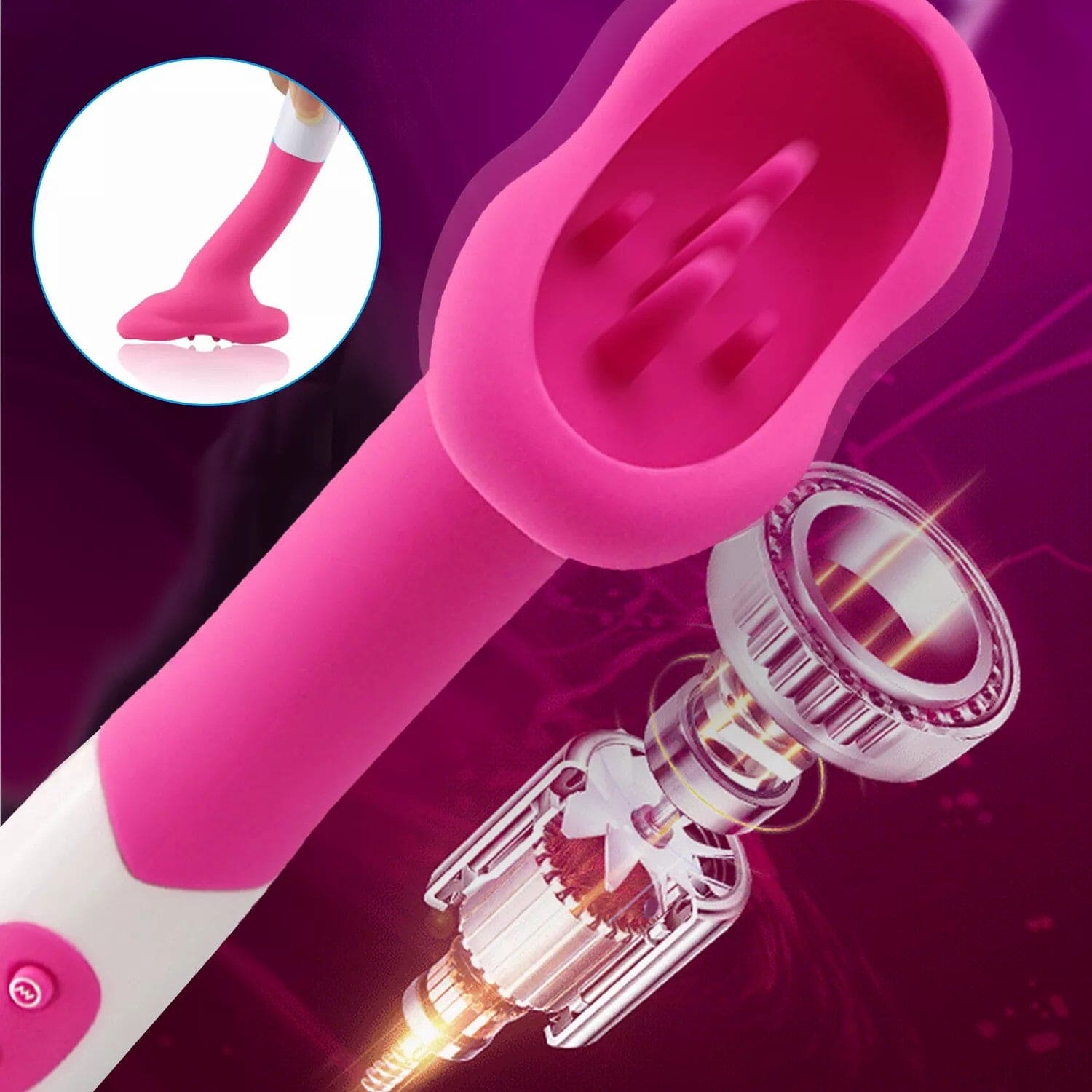 Rechargeable Clit Licking Tongue Sucking Vibrator G-Spot Oral Sex Toys for Women - secretera