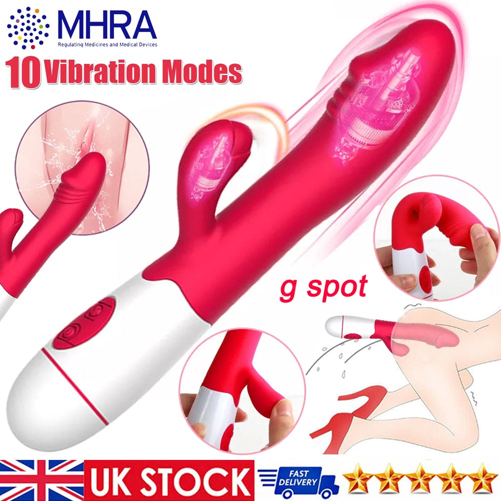 Rabbit Vibrator G-spot Dildo Vibe Waterproof Massager Sex Toy for Women Female - secretera