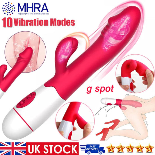 Rabbit Vibrator G-spot Dildo Vibe Waterproof Massager Sex Toy for Women Female - secretera