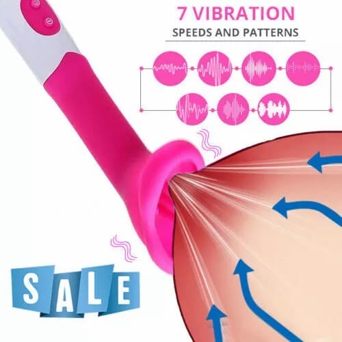 Rechargeable Clit Licking Tongue Sucking Vibrator G-Spot Oral Sex Toys for Women - secretera