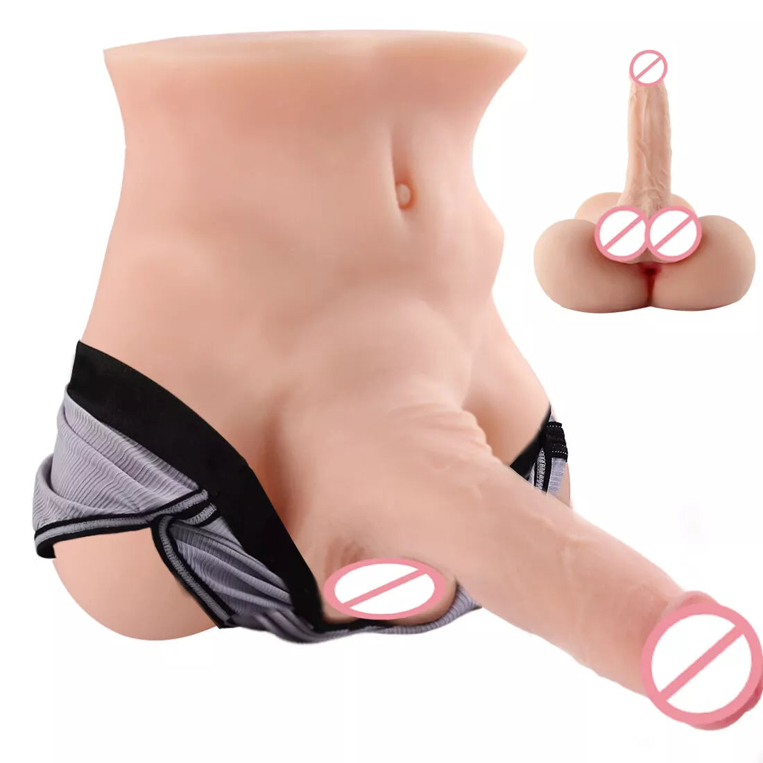 Solid Vivid Bending Dildo Body Do-ll G-Spot Penis Male-Torso Women Men Gay - secretera