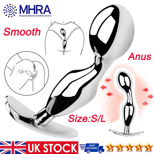 Metal Steel G-spot Anal Butt Plug Prostate Massager Probe Sex Toys for Men Women - secretera