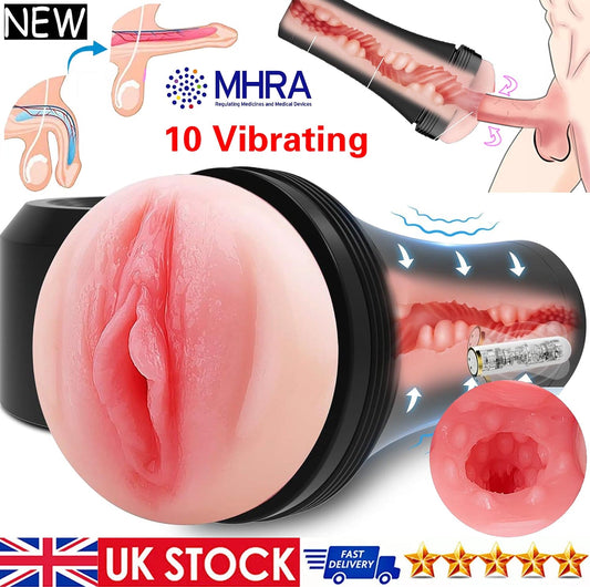 Pocket Pussy Masturbator Stroker Vagina Sex Toys Handsfree Male Cup Vibrator Men - secretera