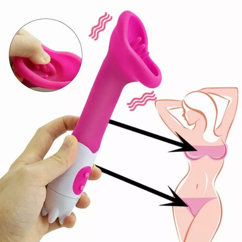 Rechargeable Clit Licking Tongue Sucking Vibrator G-Spot Oral Sex Toys for Women - secretera
