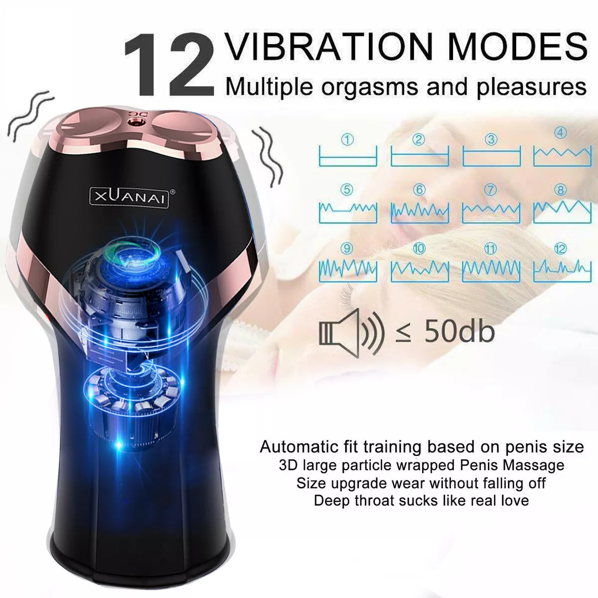 Pocket Pussy Automatic Handsfree Male Masturbator Cups Stroker Sex Toys for Men - secretera