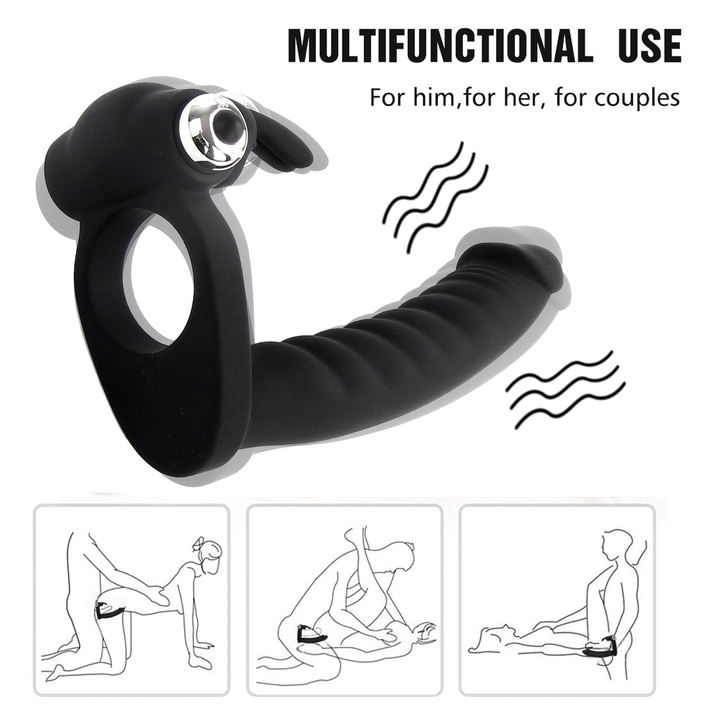 Male Prostate Massager Vibrator Anal Plug Dildo Penis Cock Ring Sex Toys for Men - secretera