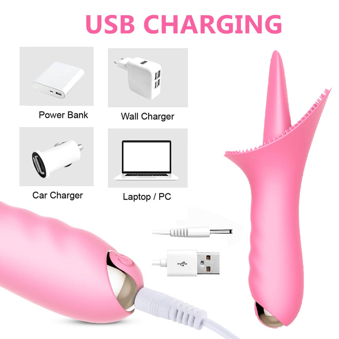 Vibrator Sex Toy for Women Tongue Licking G-Spot Massager Multispeed Rechargable - secretera