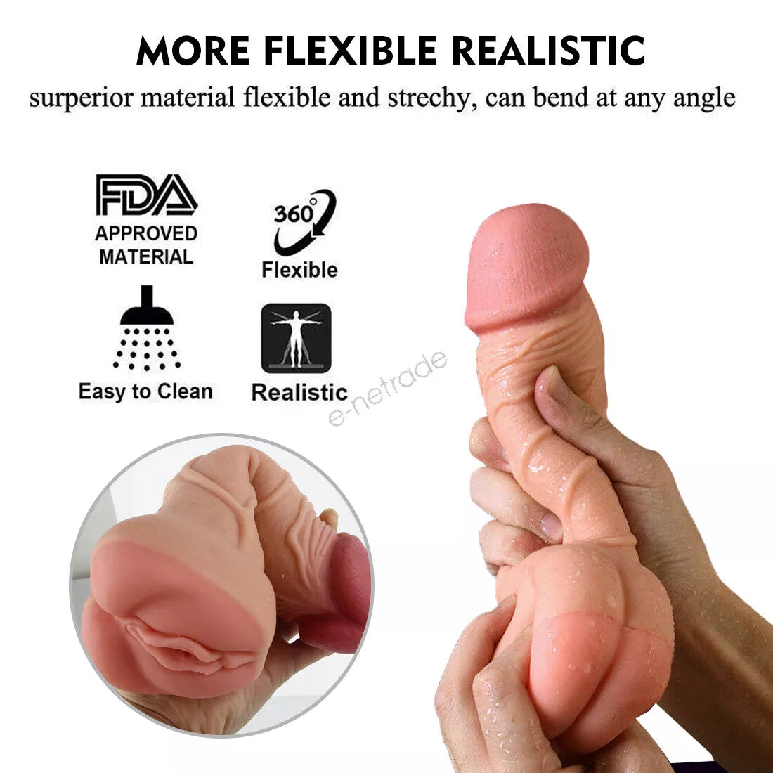 Male Masturbator Dildo Pussy Pocket Sex Toys for Couple Men Women Double Blowjob - secretera