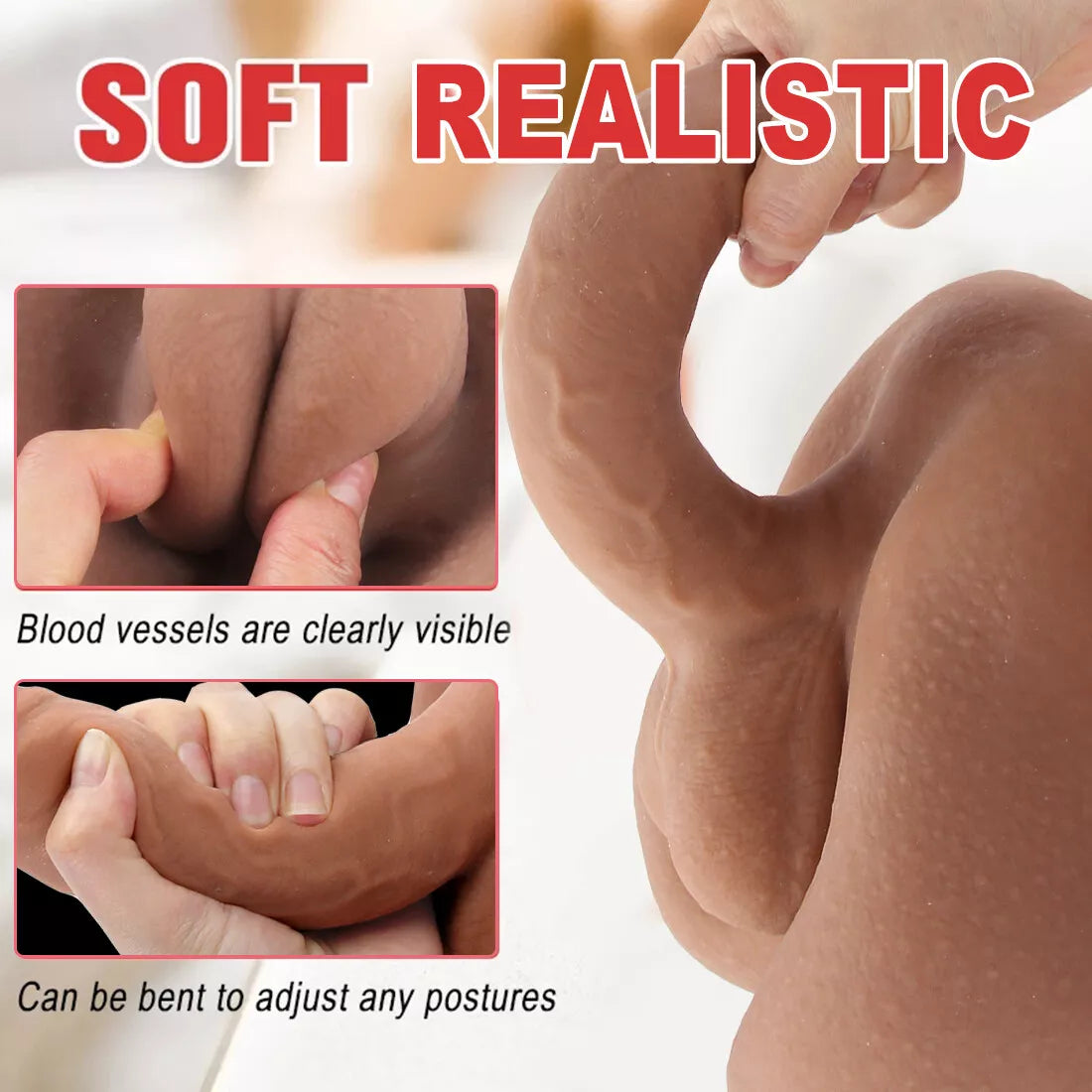 She-use 3D Do-ll Realistic Male Body Big Dildo Penis Fr Women Female Masturbator - secretera