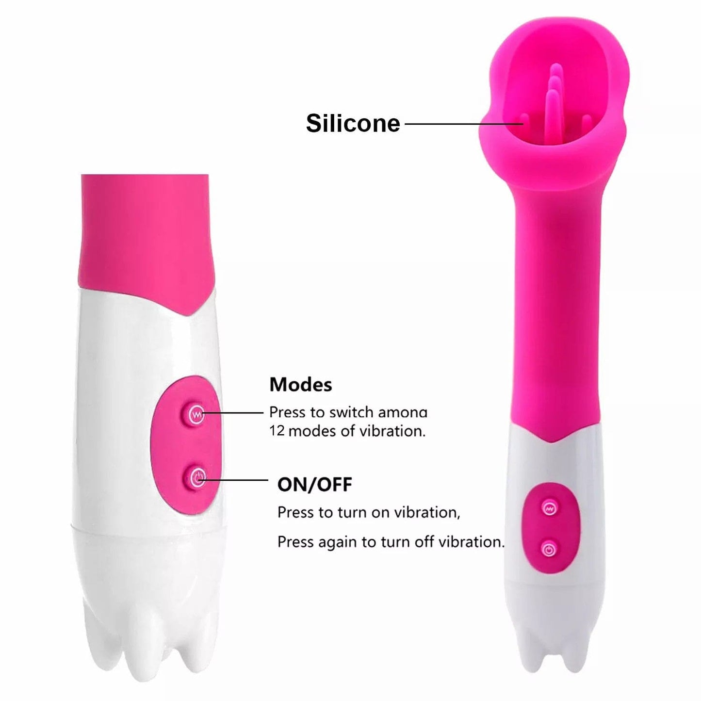 Rechargeable Clit Licking Tongue Sucking Vibrator G-Spot Oral Sex Toys for Women - secretera